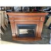 Image 1 : ELECTRIC FIREPLACE AND MAHOGANY FINISH MANTLE