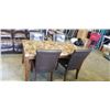 Image 1 : FAUX STONE TOP DINING TABLE AND 4 LEATEHR DINING CHAIRS
