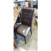 Image 2 : FAUX STONE TOP DINING TABLE AND 4 LEATEHR DINING CHAIRS