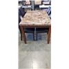 Image 4 : FAUX STONE TOP DINING TABLE AND 4 LEATEHR DINING CHAIRS