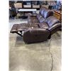 Image 5 : BROWN STITCHED LEATHER POWER RECLINING SOFA, WORKING IN GOOD CONDITION