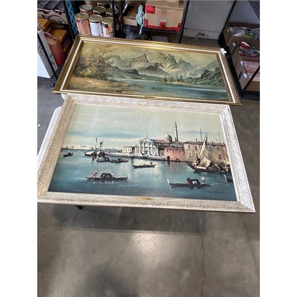 2 LARGE PAINTINGS SIGNED AND FRAMED