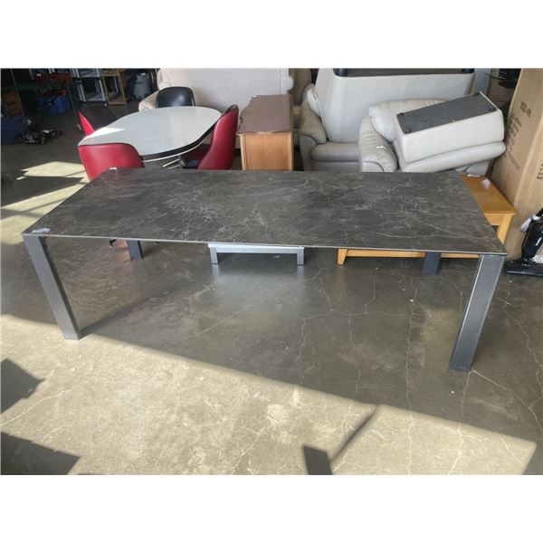 METAL BASE, STONE STYLE TOP TABLE 39.5 x 94.5"