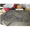 Image 5 : METAL BASE, STONE STYLE TOP TABLE 39.5 x 94.5"