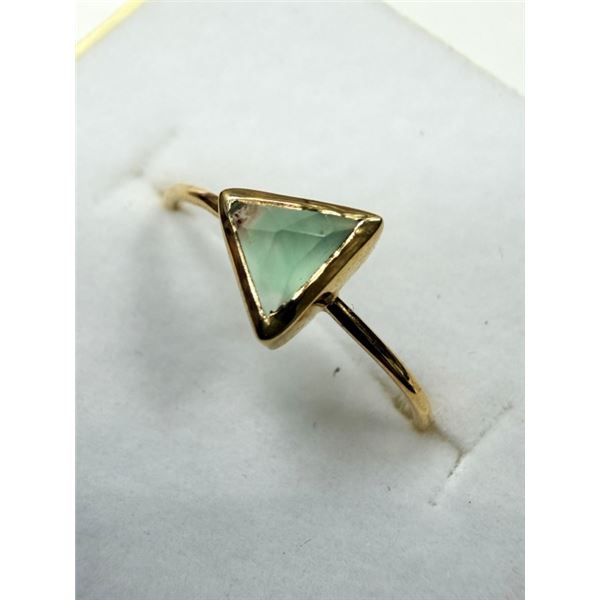 GOLD PLATED STERLING SILVER NATURAL GEMSTONE RING, SIZE  4, RETAIL $250.00.