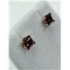 Image 2 : 14KT YELLOW GOLD NATURAL GARNET EARRINGS, RETAIL $350.00. GARNET IS THE BIRTHSTONE FOR JANUARY.