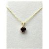 Image 1 : 10KT YELLOW GOLD NATURAL GARNET HEART SHAPE PENDANT WITH GOLD PLATED STERLING SILVER CHAIN, RETAIL $