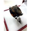 Image 3 : STERLING SILVER NATURAL SMOKEY QUARTZ RING, SIZE 5.5, RETAIL $300.00.