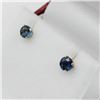 Image 2 : 14KT YELLOW GOLD NATURAL BLUE SAPPHIRE (0.38CT) EARRINGS, RETAIL $350.00. SAPPHIRE IS THE BIRTHSTONE