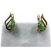 Image 1 : GOLD PLATED STERLING SILVER NATURAL EMERALD (1.87CT) EARRINGS, W/A $750.00. EMERALD IS THE BIRTHSTON