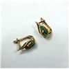 Image 2 : GOLD PLATED STERLING SILVER NATURAL EMERALD (1.87CT) EARRINGS, W/A $750.00. EMERALD IS THE BIRTHSTON