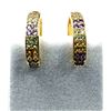 Image 1 : GOLD PLATED STERLING SILVER NATURAL AMETHYST, PERIDOT, CITRINE AND AQUAMARINE EARRINGS, W/A $950.00.