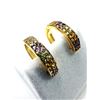 Image 2 : GOLD PLATED STERLING SILVER NATURAL AMETHYST, PERIDOT, CITRINE AND AQUAMARINE EARRINGS, W/A $950.00.