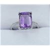 Image 1 : STERLING SILVER NATURAL AMETHYST WITH CZ RING, SIZE 6, W/A $700.00. AMETHYST IS THE BIRTHSTONE FOR F