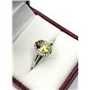 Image 2 : STERLING SILVER NATURAL CITRINE AND NATURAL TOPAZ RING, SIZE 8.75, W/A $700.00. CITRINE IS THE BIRTH