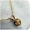 Image 1 : GOLD PLATED STERLING SILVER NATURAL CITRINE (0.95CT) HEART SHAPE PENDANT WITH GOLD PLATED STERLING S