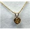 Image 2 : GOLD PLATED STERLING SILVER NATURAL CITRINE (0.95CT) HEART SHAPE PENDANT WITH GOLD PLATED STERLING S