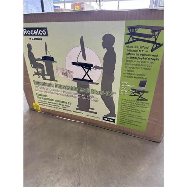 ROCELCO ERGONIMIC ADJUSTABLE DESK RISER 32 INCH