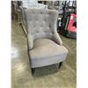 Image 1 : GREY TUFTED ACCENT CHAIR