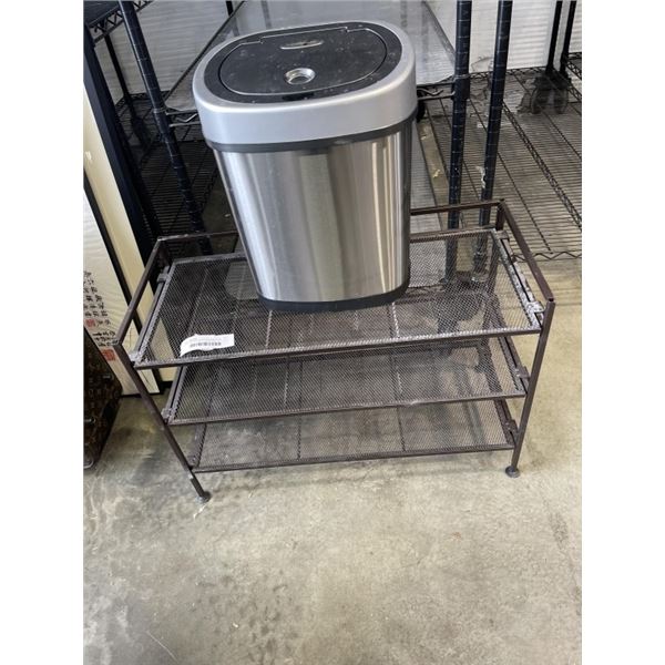 FOLDING SHOE RACK AND NINESTARS AUTOMATIC SENSOR GARBAGE BIN