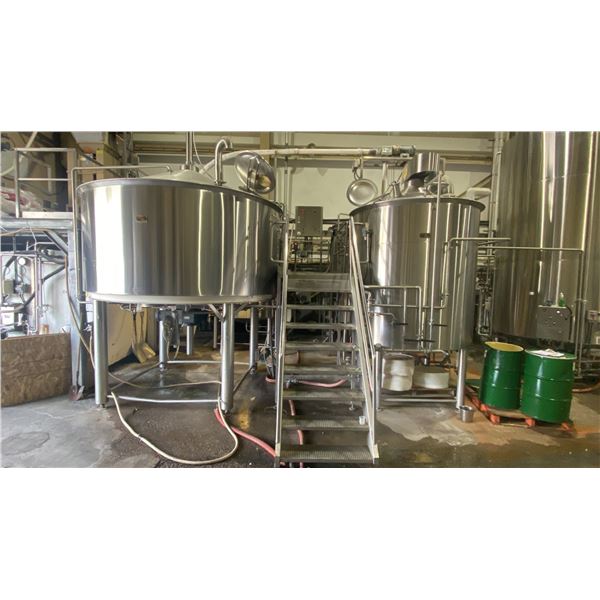 SPECIFIC MECHANICAL SYSTEMS 50 HL BREWHOUSE. MADE IN VICTORIA. INC 4 TANKS. ANALOG CONTROLS.
