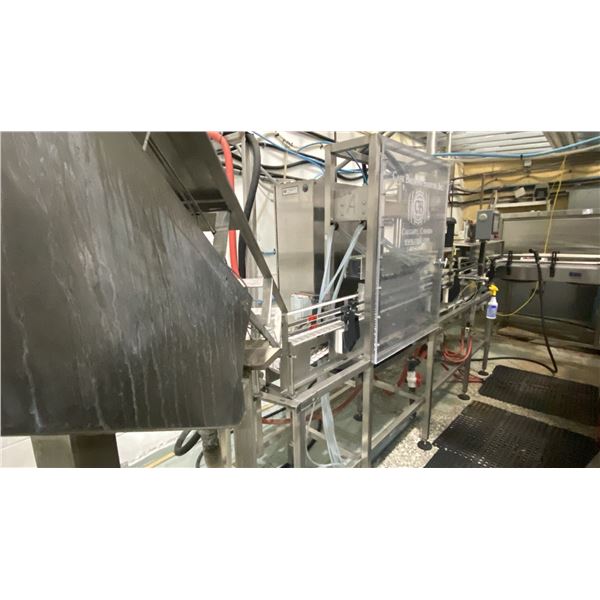 CASK BREWING SYSTEM INC 5 HEAD CAN FILLING LINE. SERIAL ACS 90-166-11. APPROX 12' X 3' PLUS