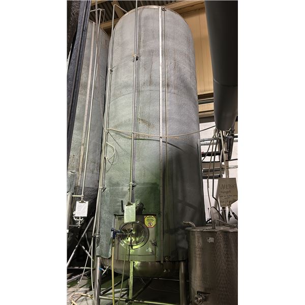 150 HL JACKETED FLAT BOTTOM BRIGHT BEER TANK. REQUIRES PROFESSIONAL REMOVAL