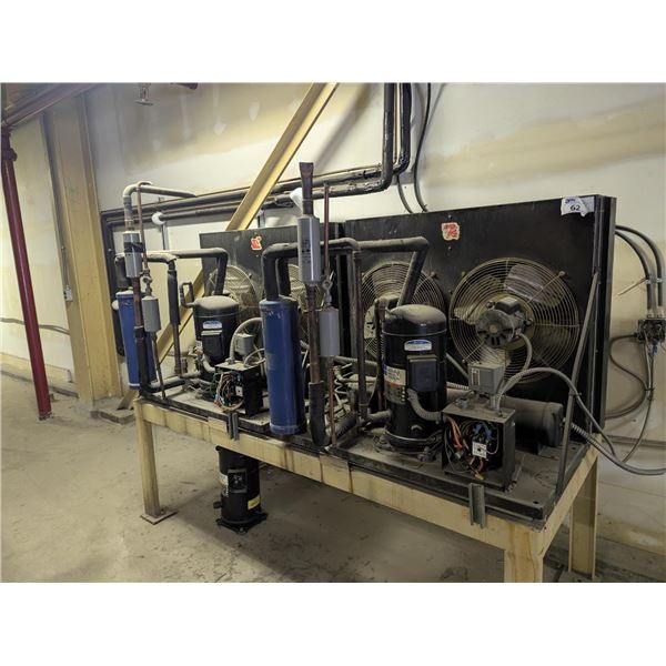 2 X CHILLER COMPRESSOR SYSTEM. APPROX 92" OVERALL. LOCATED ON 2ND FLOOR, PROFESSIONAL REQUIRED