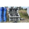 Image 1 : GROUP LOT OF GREY PLASTIC PALLETS. APPROX 20 PLUS DIVIDERS. SOME ARE CRACKED. SOME ARE 56" X 44"