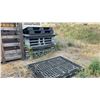 Image 2 : GROUP LOT OF GREY PLASTIC PALLETS. APPROX 20 PLUS DIVIDERS. SOME ARE CRACKED. SOME ARE 56" X 44"