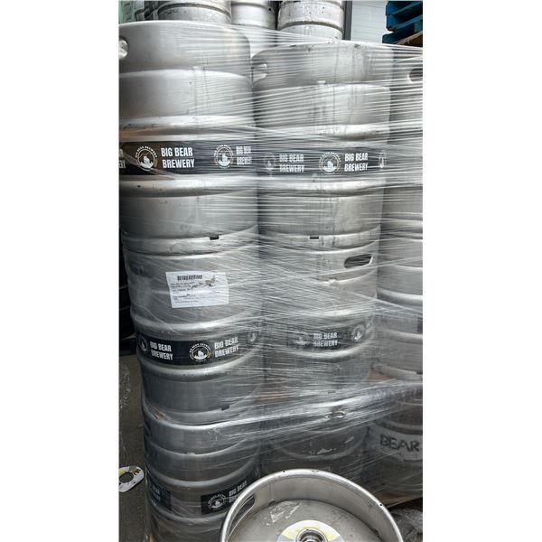 PALLET WITH APPROX 24 X 50 LITER STAINLESS KEGS.