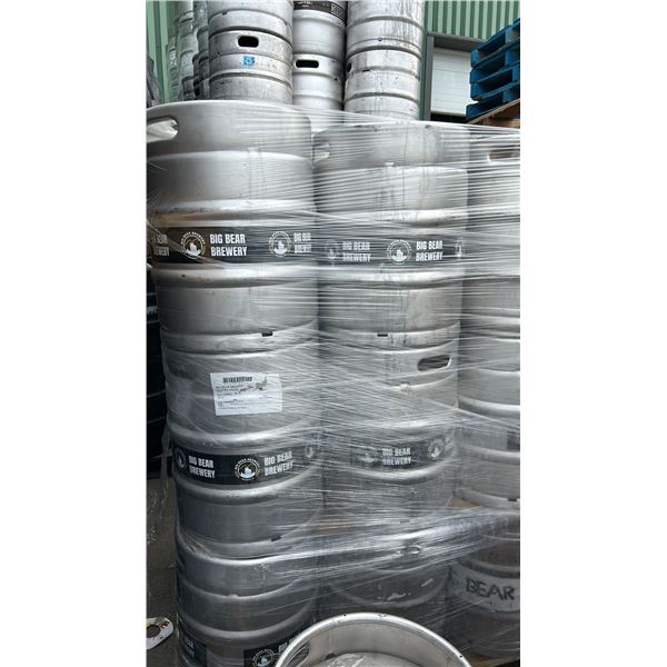 PALLET WITH APPROX 24 X 50 LITER STAINLESS KEGS.