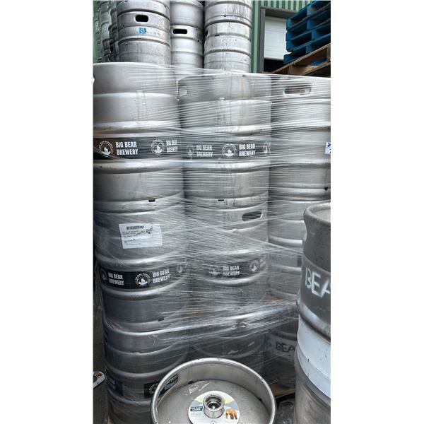 PALLET WITH APPROX 24 X 50 LITER STAINLESS KEGS.