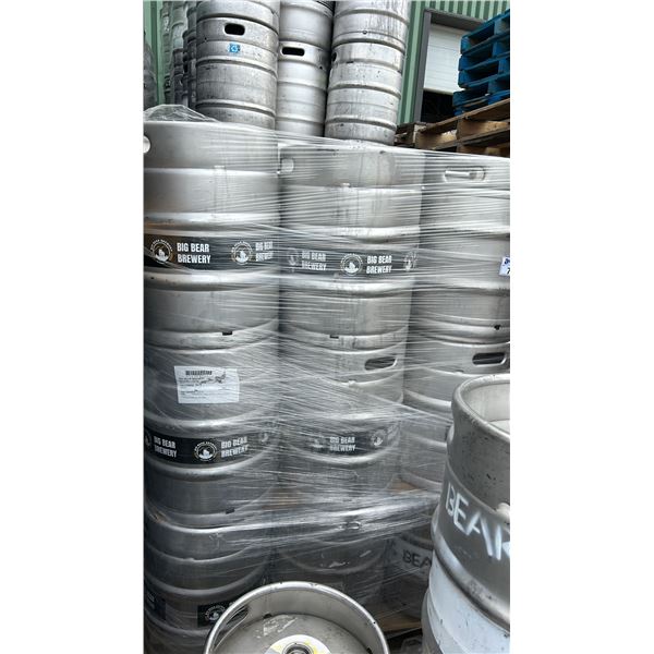 PALLET WITH APPROX 24 X 50 LITER STAINLESS KEGS.