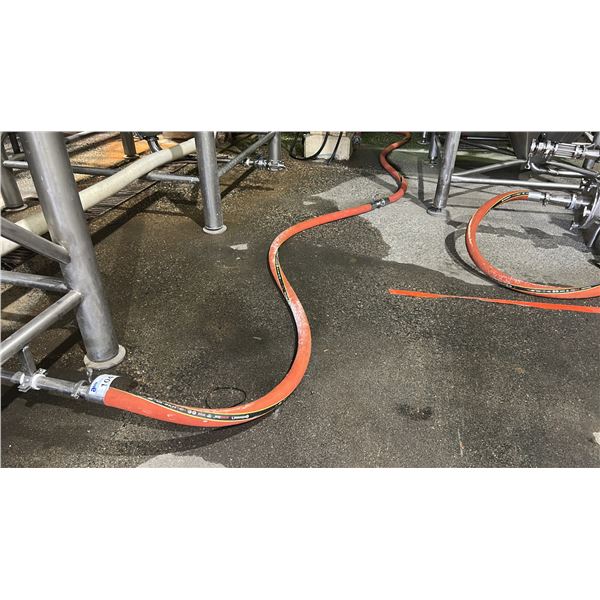 GROUP LOT OF CONTINENTAL DRINK LINE 1 1/4" FLUID TRANSFER HOSES. 10 PIECES. 4 X 16', 1 X 10'.