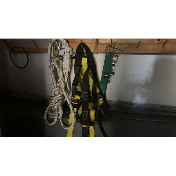 SAFETY HARNESS AND ROPE