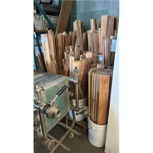 GROUP LOT OF ASST PIECES OF WOOD SLATS