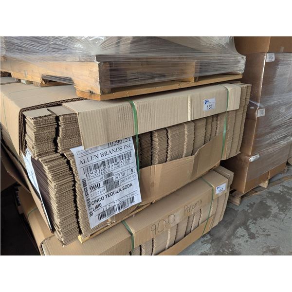 PALLET OF 900 CARDBOARD FLATS