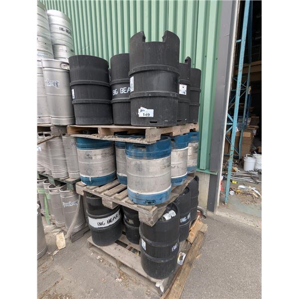 3 PALLETS OF ASST 50L COMPOSITE KEGS-APPROX 24. VARIOUS CONDITION