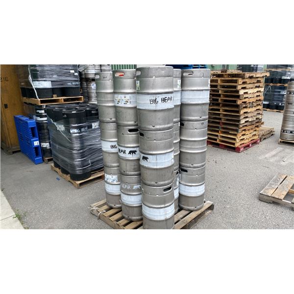 PALLET WITH 23 50 LITRE STAINLESS STEEL KEGS