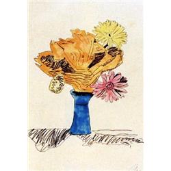 "Flowers" Warhol Hand-colored Screenprint