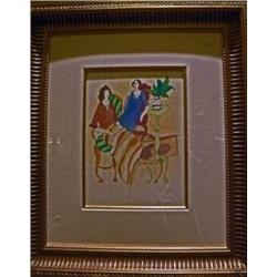 Tarkay Original Watercolor Mint w/COA