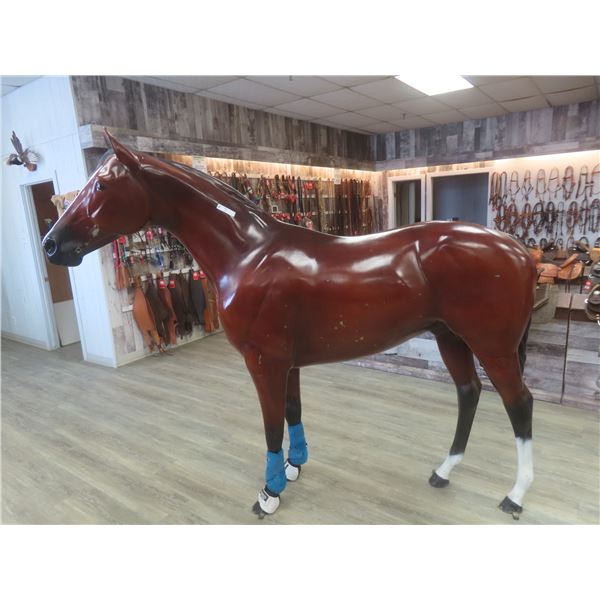 Display Model Moulded Fiberglass Horse – Standing, 6 ft H × 7 ft Long, from Birks Saddlery