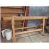 Image 1 : 4 Wood-Framed Sawhorse/Saddle Horse Stands (1 on Castors); 2 at 96", 2 at 36"