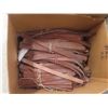 Image 2 : 6 Boxes of Leather Cut-Offs – Latigo, Burgundy, and Harness Straps