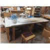 Image 1 : Wood-Frame Prep Table with Fiberglass Top, 34"H × 48"D × 96"L