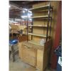 Image 1 : Rolling Wood Cabinet with Metal Shelf Unit