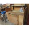 Image 2 : Rolling Wood Cabinet with Metal Shelf Unit