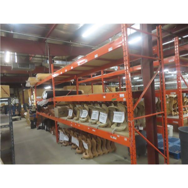 Pallet Racking - 3 Uppers 10 ft, Side Rails 12 ft - Product on Shelves Not Included