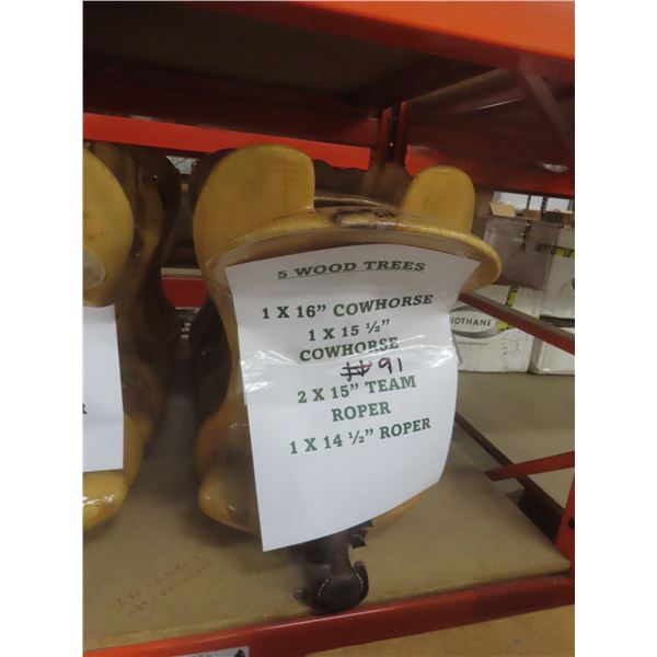 5 New Wood Saddle Trees – Cowhorse, Team Roper, and Roper Style